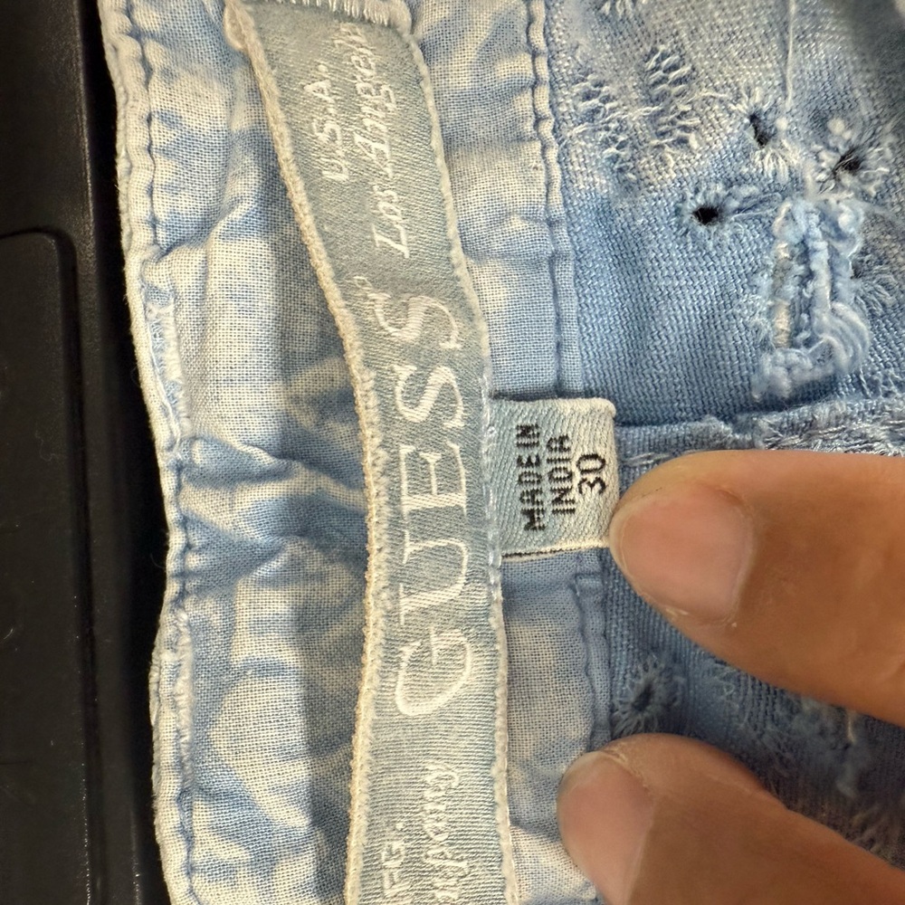 Guess Light Blue Denim with Silver Button